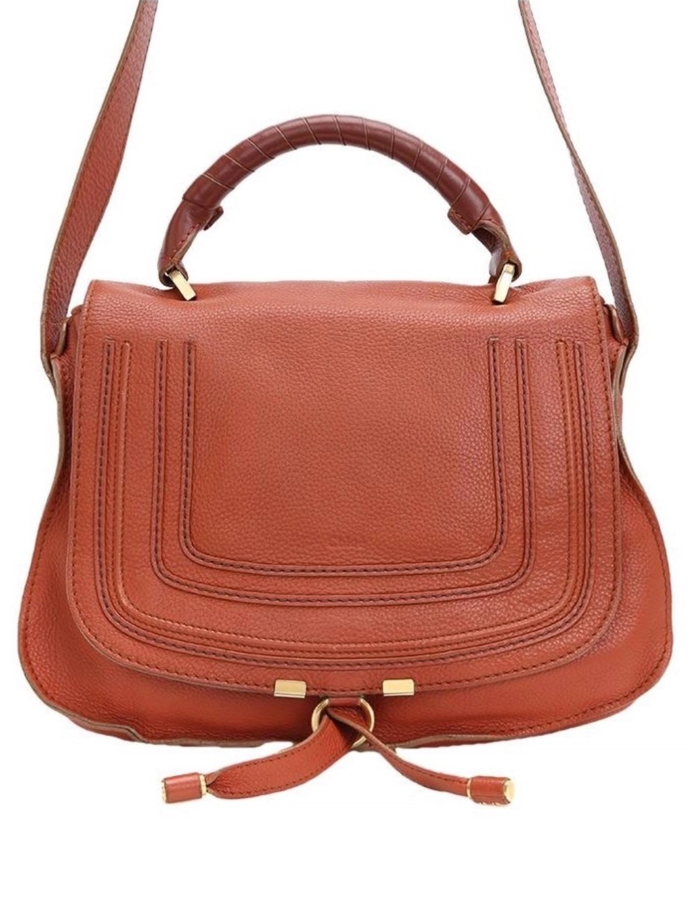 STUNNING EUC Chloe leather Saddle Bag in rare Burnt Orange